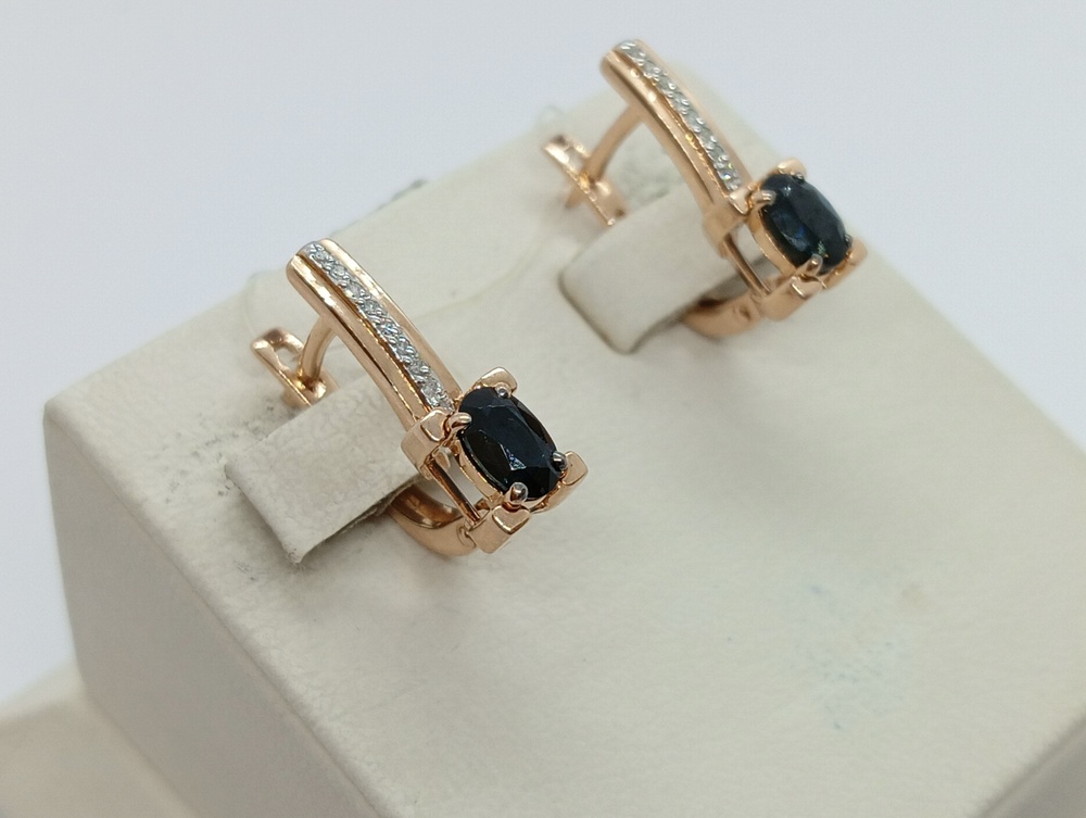 СЕРЬГИ Бриллиант, сапфир (Au 585)