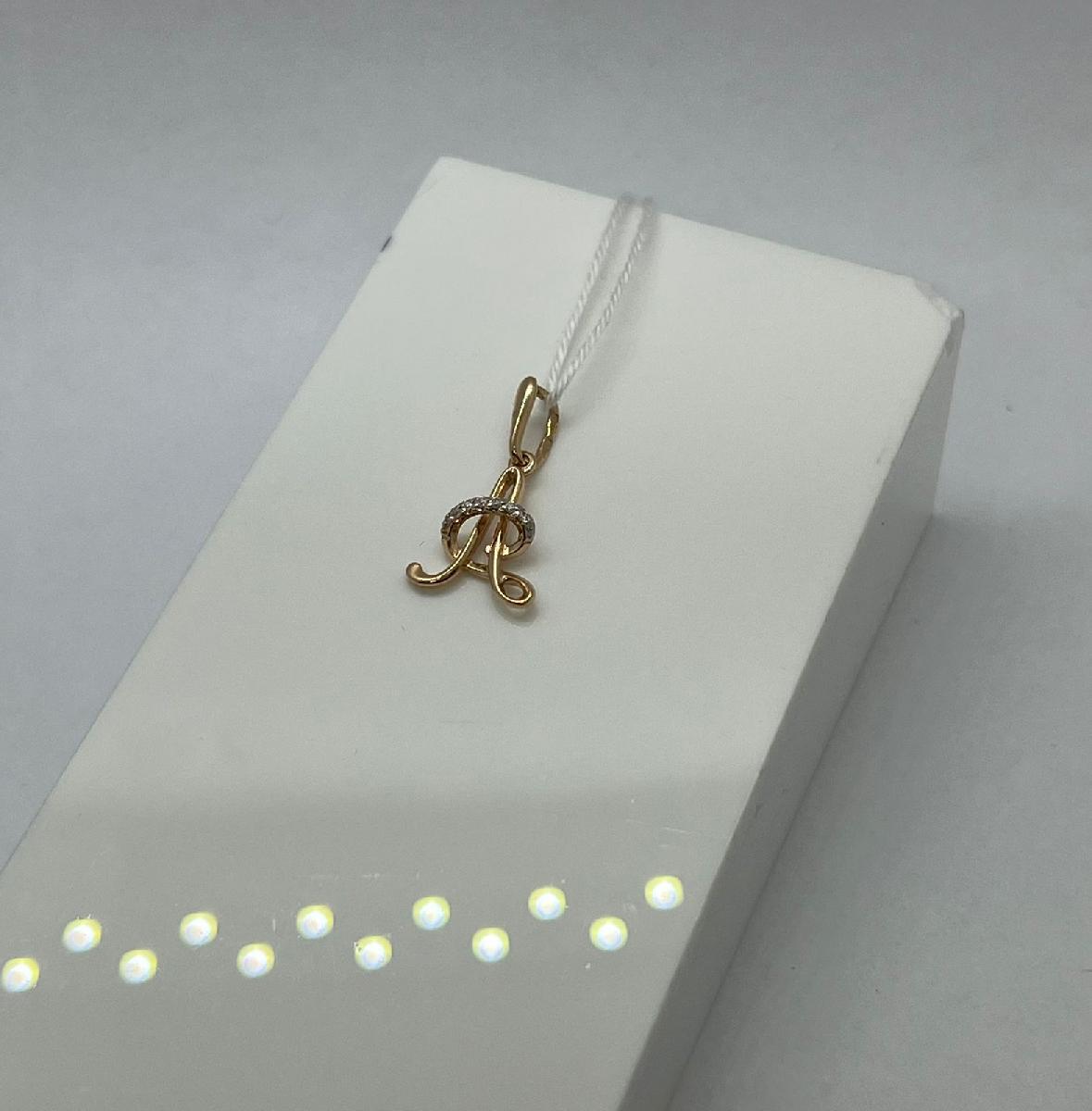 ПОДВЕСКА БУКВА А Au 585