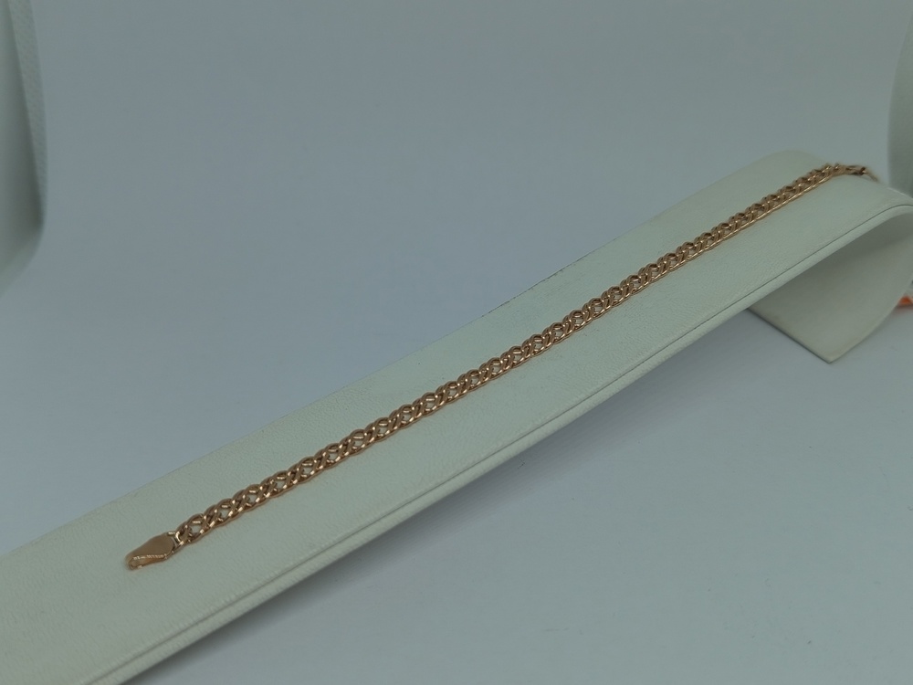 БРАСЛЕТ ПУСТОТЕЛЫЙ Ромб двойной Au 585