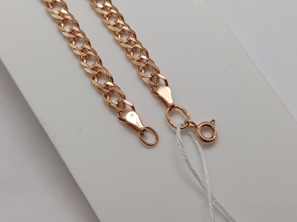 БРАСЛЕТ ПОЛНОВЕСНЫЙ Ромб двойной Au 585