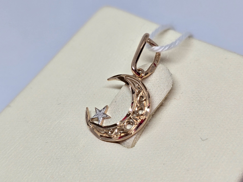 ПОДПБК585 ПОДВЕСКА ПОЛУМЕСЯЦ БЕЗ КАМНЯ (Au 585)