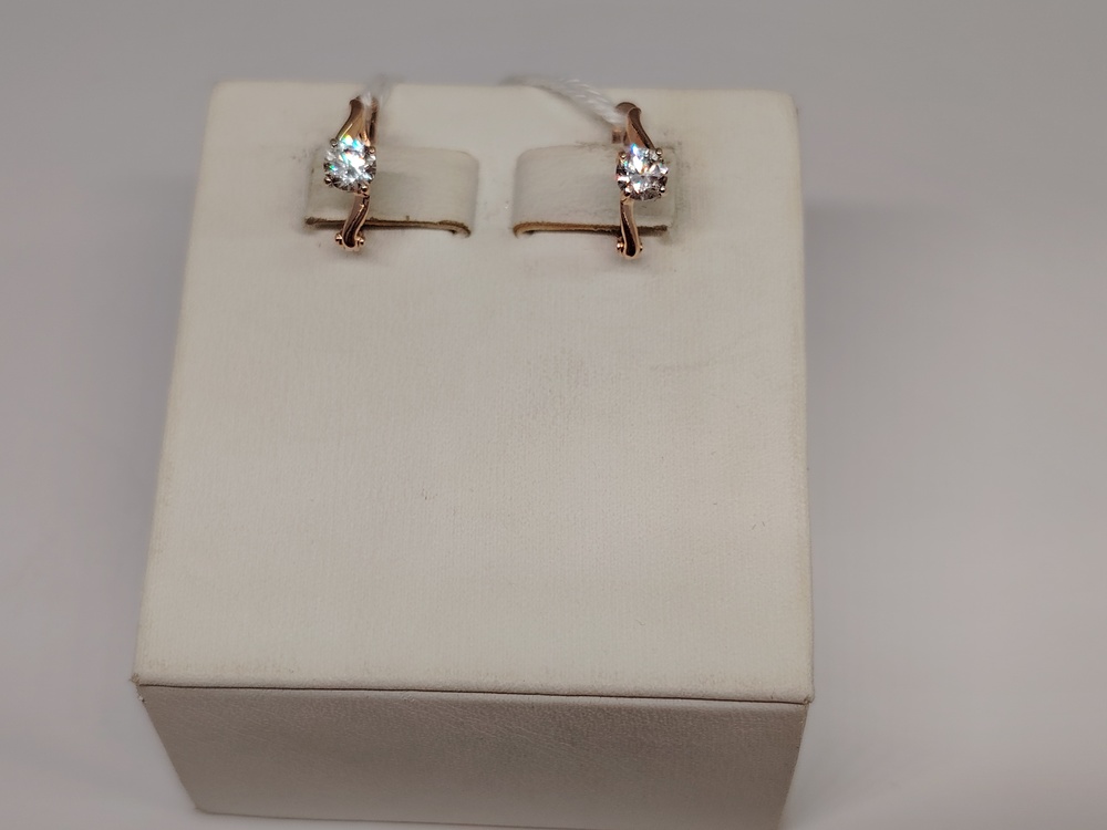 СКМ585 СЕРЬГИ С КАМНЕМ (Au 585)