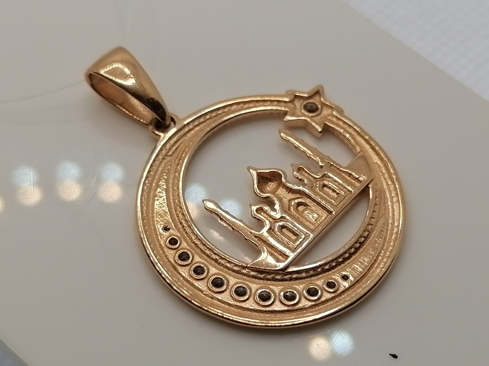 ПОДВЕСКА ПОЛУМЕСЯЦ с камнями (Au 585)