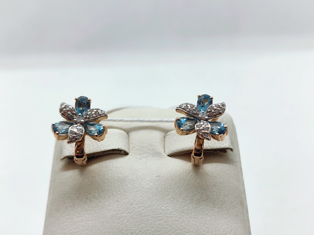 СЕРЬГИ С КАМНЯМИ (Au 585)