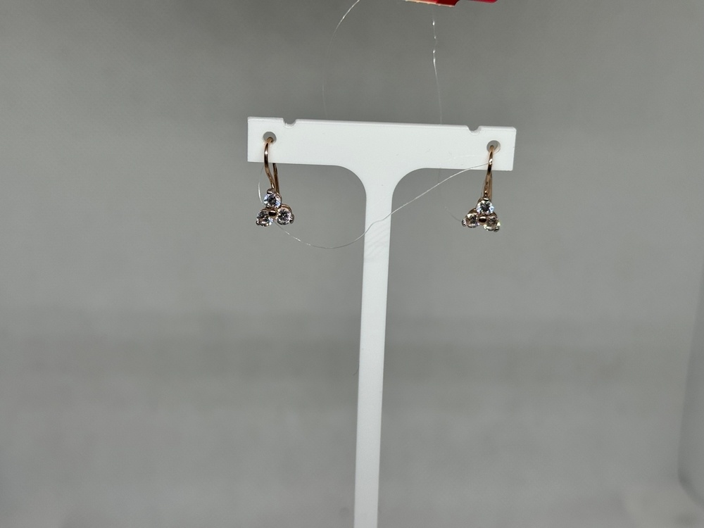 СЕРЬГИ ПЕТЕЛЬКА с камнями (Au 585)