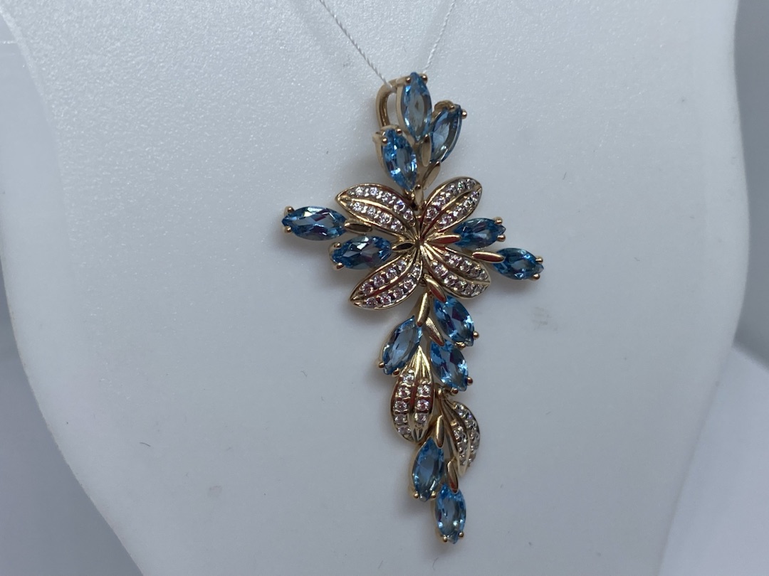 ПОДКМИ585 ПОДВЕСКА С КАМНЯМИ (Au 585)