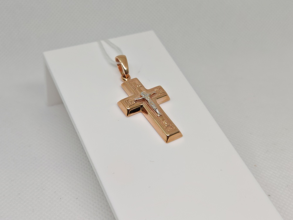ПОДВЕСКА КРЕСТ БЕЗ КАМНЯ (Au 585)
