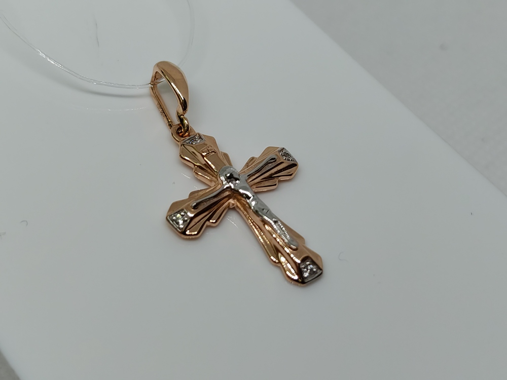 ПОДВЕСКА КРЕСТ с камнями (Au 585)