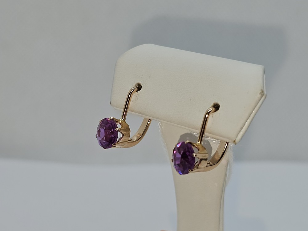 СКМ583 СЕРЬГИ С КАМНЕМ (Au 583)