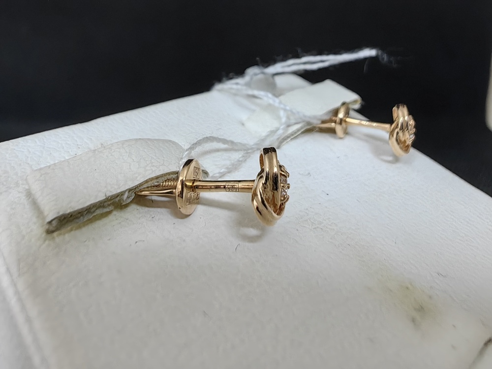 СЕРЬГИ ПУСЕТЫ с камнем (Au 585)