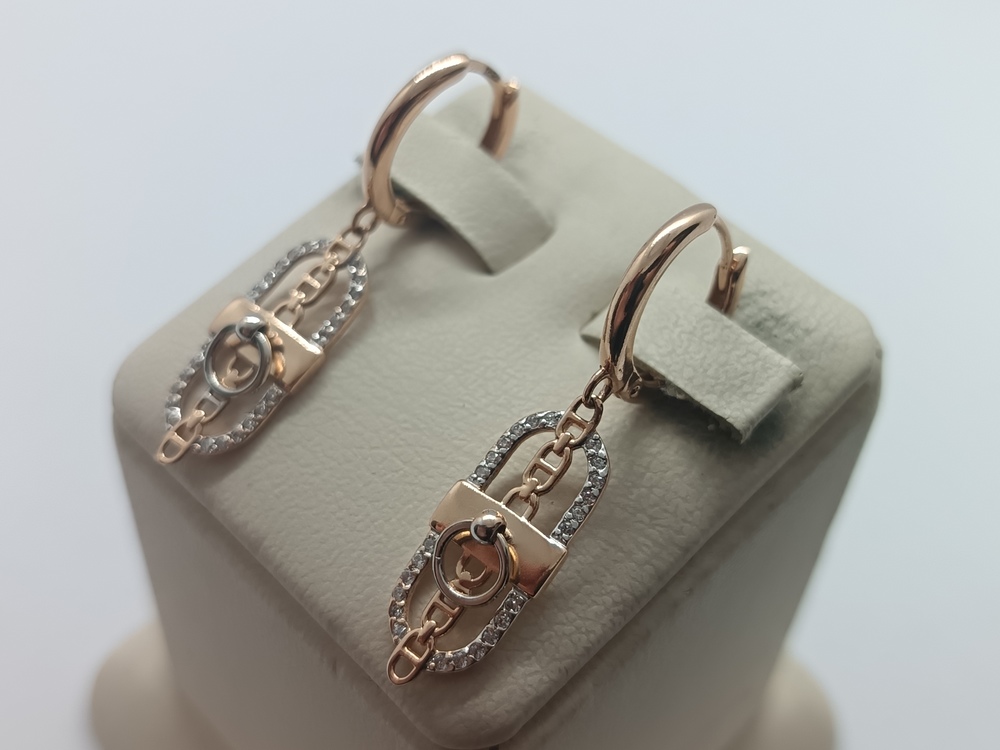 СКМИ585 СЕРЬГИ С КАМНЯМИ (Au 585)