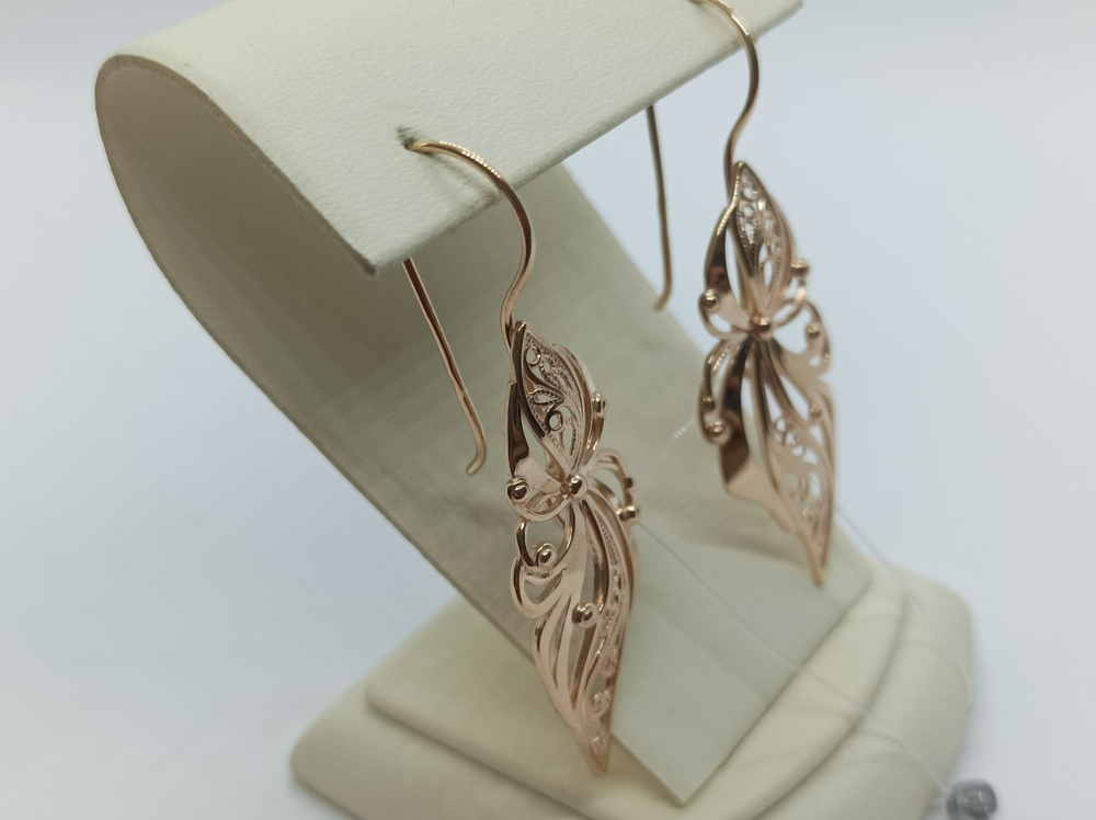 2734 СЕРЬГИ ПЕТЕЛЬКА без камня (Au 585)