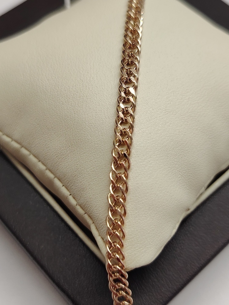 БРАСЛЕТ ПУСТОТЕЛЫЙ Ромб двойной Au 585