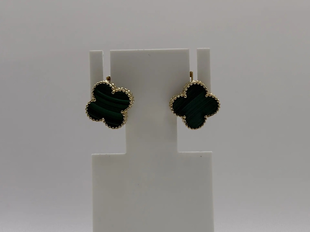 СЕРЬГИ МАЛАХИТ (Au 585)