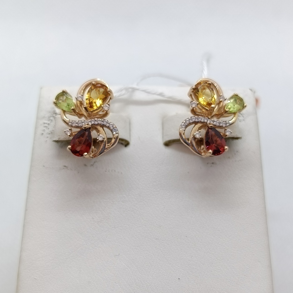 СКМИ585 СЕРЬГИ С КАМНЯМИ (Au 585)