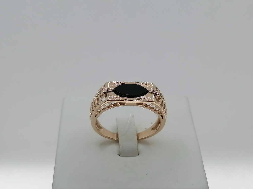 КОЛЬЦО ПЕЧАТКА с камнями (Au 585)