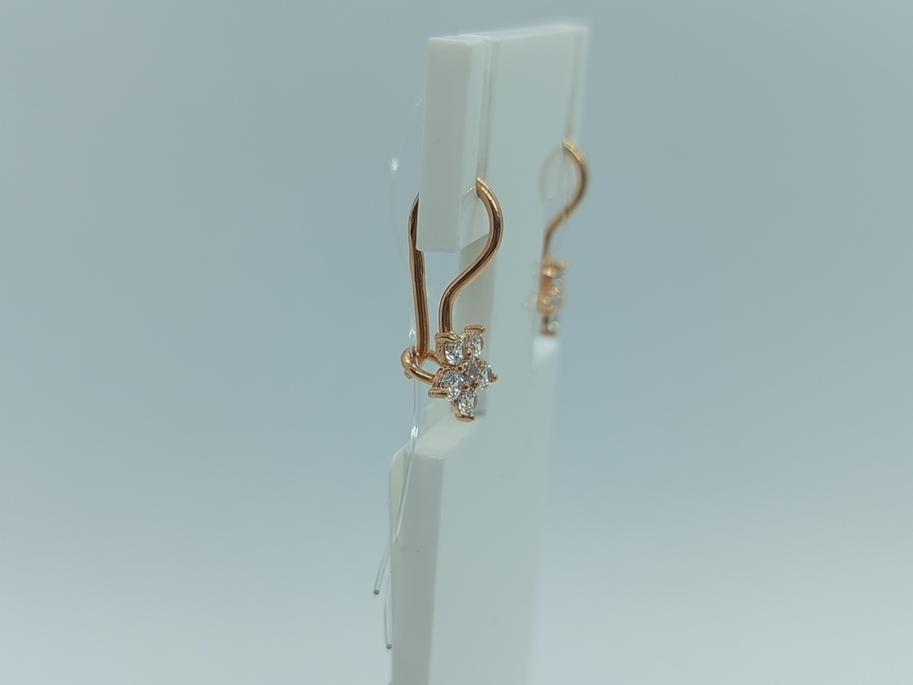 СЕРЬГИ ПЕТЕЛЬКА с камнями (Au 585)