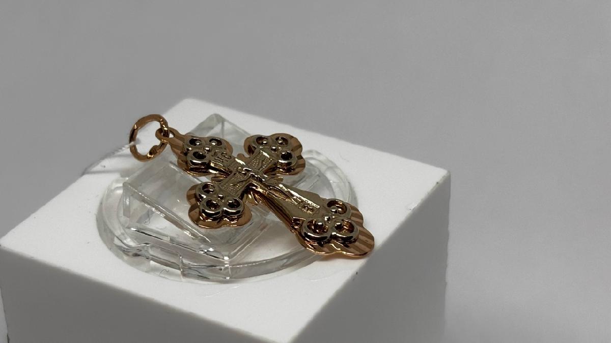 ПОДВЕСКА КРЕСТ БЕЗ КАМНЯ (Au 585)