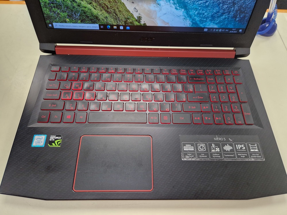 Ноутбук Acer; Core i5-8300H, GeForce GTX 1050 Ti, 16 Гб, 240 Гб, Нет