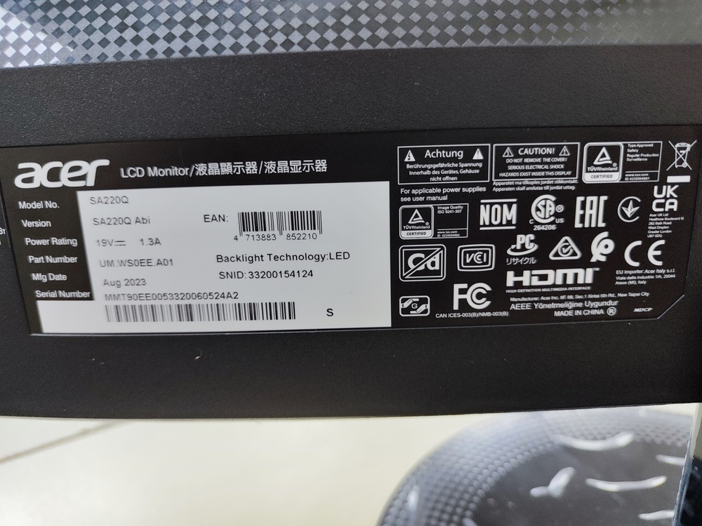 Монитор Acer SA220Q