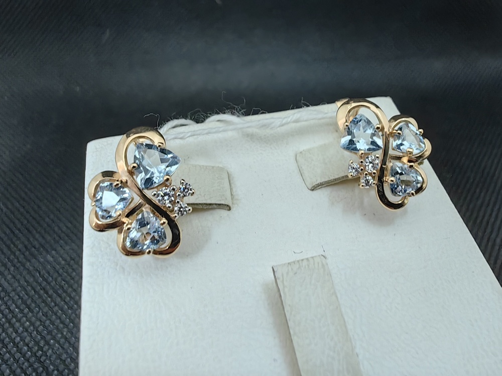 СКМИ585 СЕРЬГИ С КАМНЯМИ (Au 585)