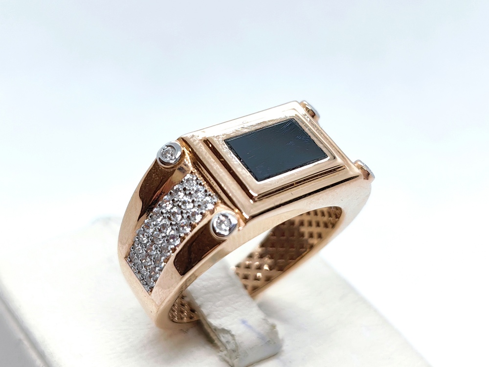 КОЛЬЦО ПЕЧАТКА с камнями (Au 585)