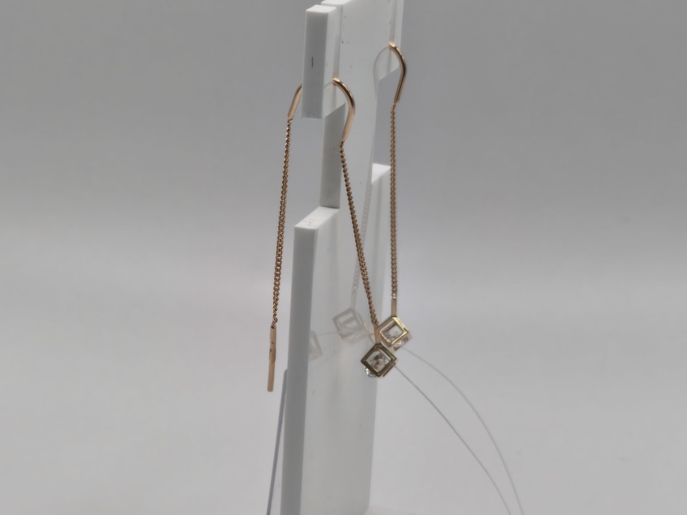 СЕРЬГИ ПРОДЕВКИ с камнем (Au 585)