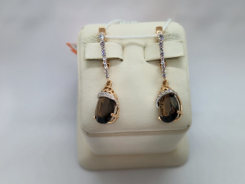 СКМИ585 СЕРЬГИ С КАМНЯМИ (Au 585)