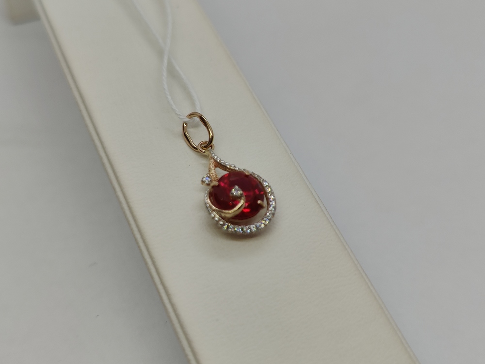 ПОДКМИ585 ПОДВЕСКА С КАМНЯМИ (Au 585)