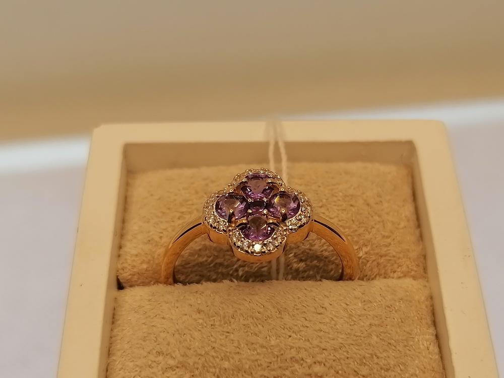 КОЛЬЦО С КАМНЯМИ (Au 585)