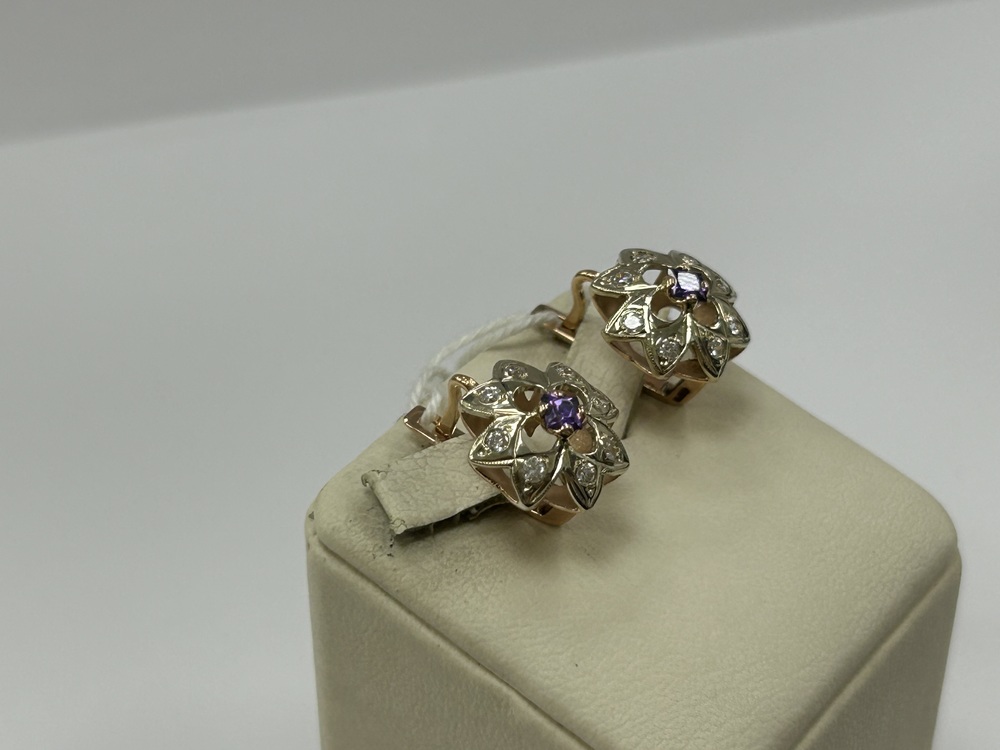 СКМИ585 СЕРЬГИ С КАМНЯМИ (Au 585)