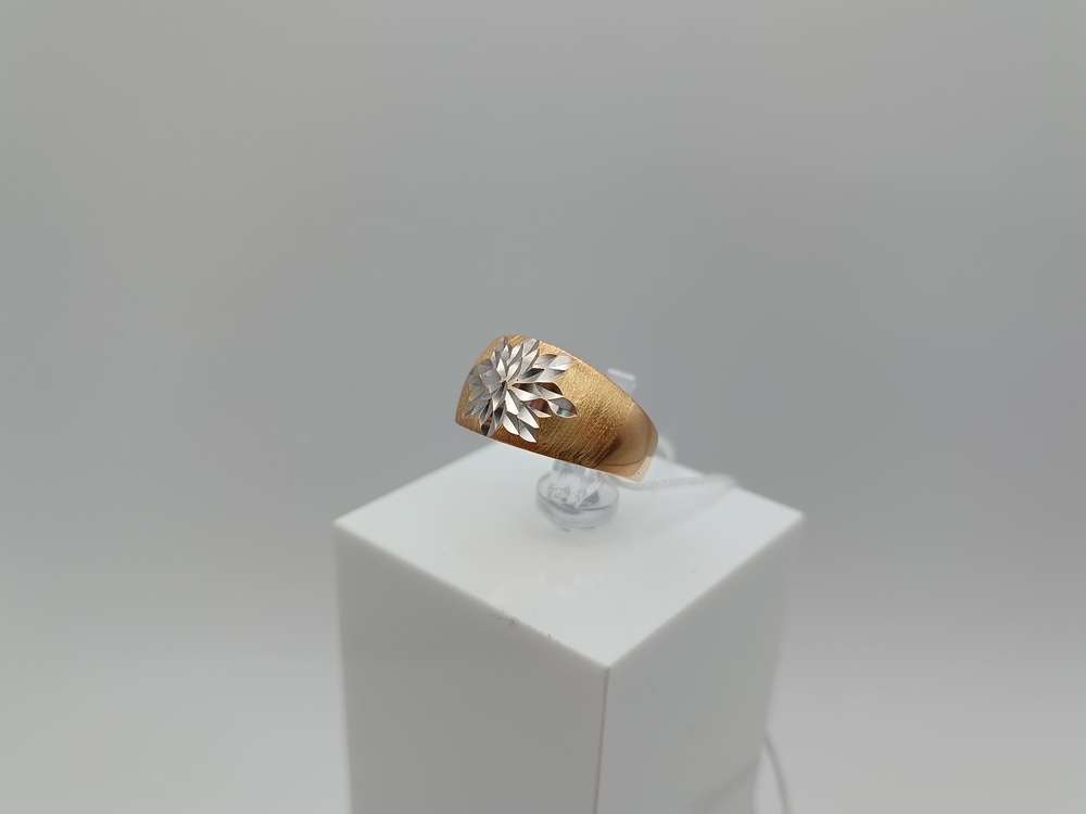 КОЛАЛМ585 КОЛЬЦО С АЛМАЗНОЙ ГРАНЬЮ (Au 585)