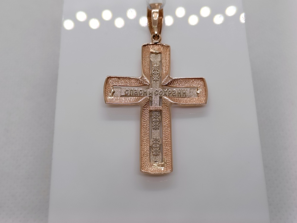 ПОДВЕСКА КРЕСТ БЕЗ КАМНЯ (Au 585)