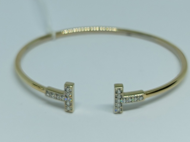 БРАСЛЕТ ЖЕСТКИЙ С КАМНЯМИ (Au 585)