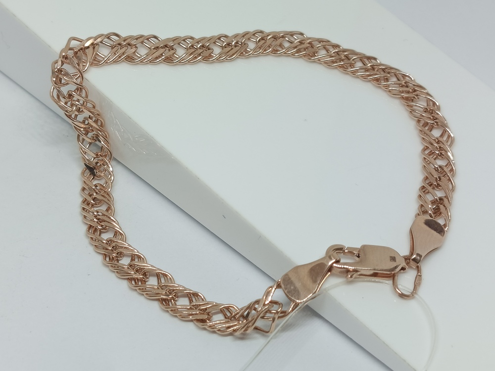 615506023 БРАСЛЕТ ПУСТОТЕЛЫЙ Ромб тройной (Au 585)