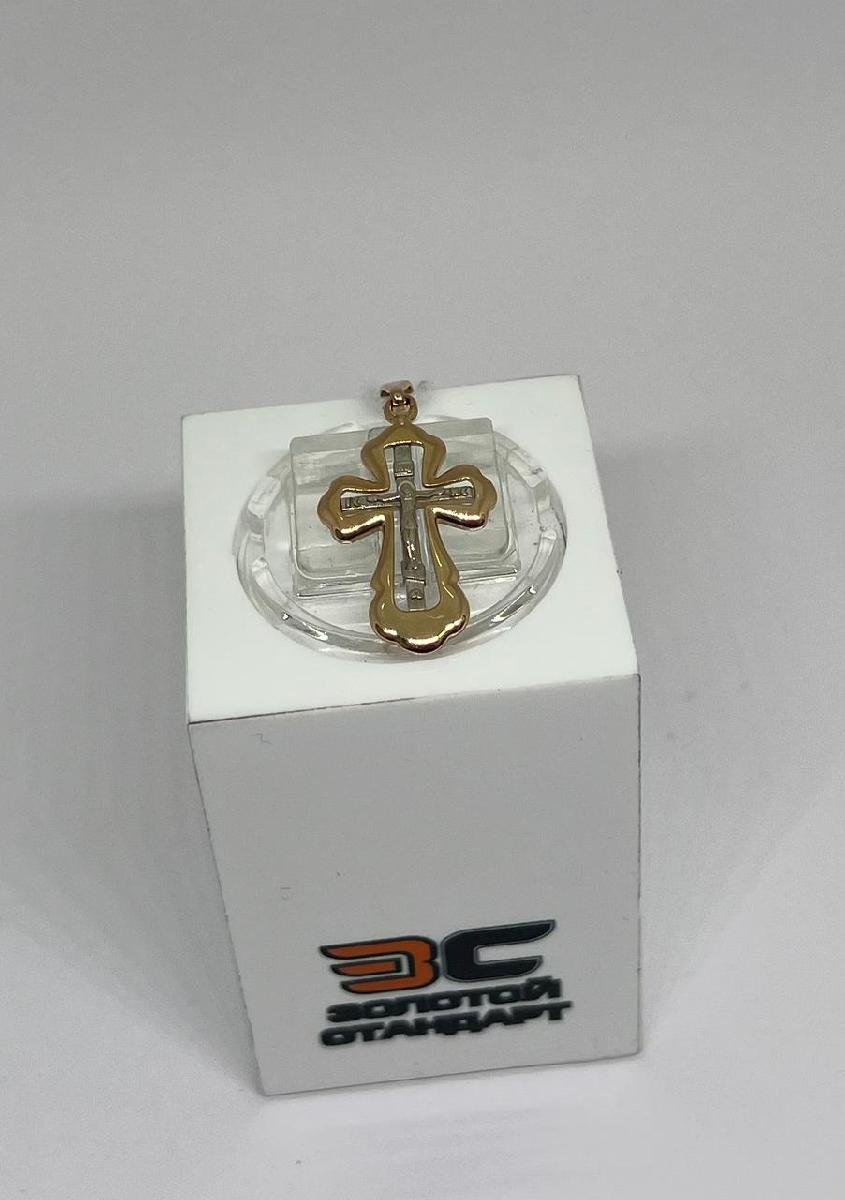 ПОДВЕСКА КРЕСТ БЕЗ КАМНЯ (Au 585)