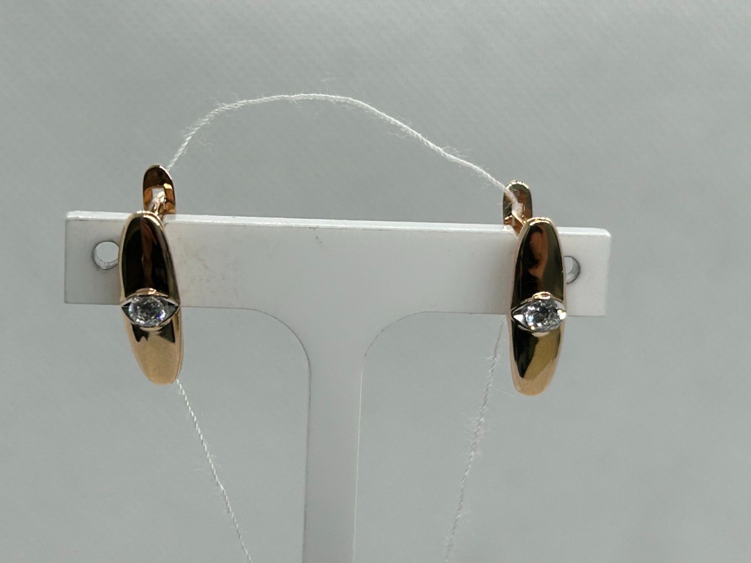 СКМ585 СЕРЬГИ С КАМНЕМ (Au 585)