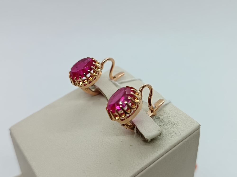 СКМ583 СЕРЬГИ С КАМНЕМ (Au 583)