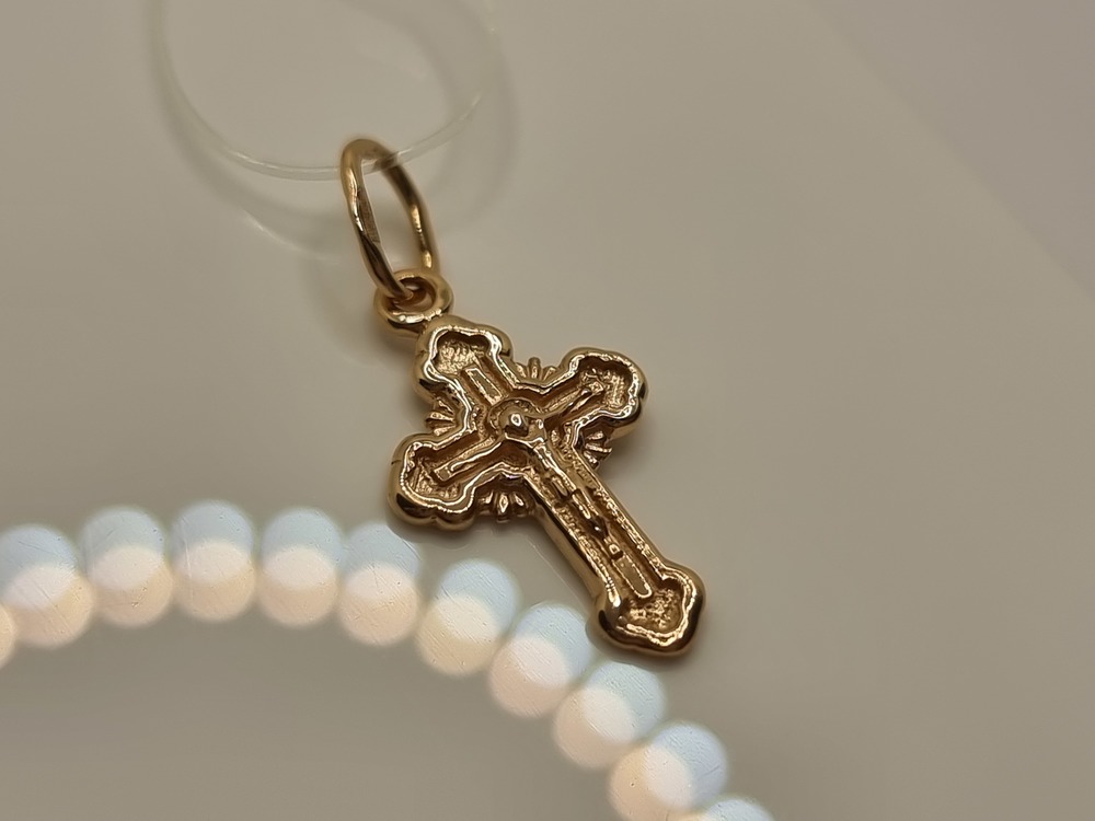 03-0082 ПОДВЕСКА КРЕСТ без камня (Au 585)