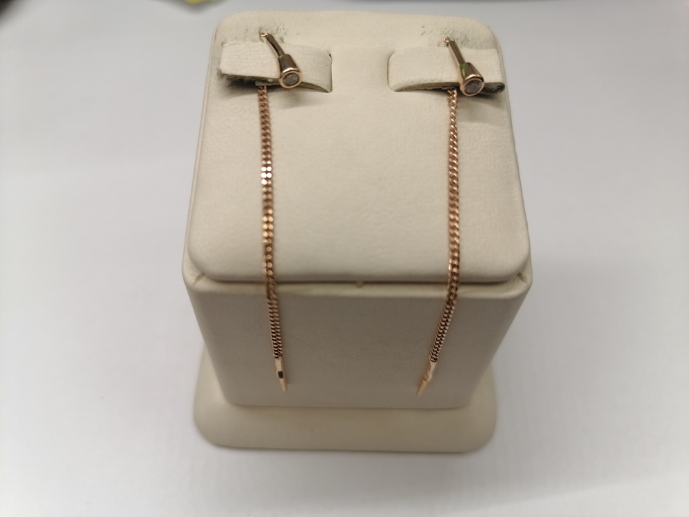 СЕРЬГИ ПРОДЕВКИ с камнем (Au 585)