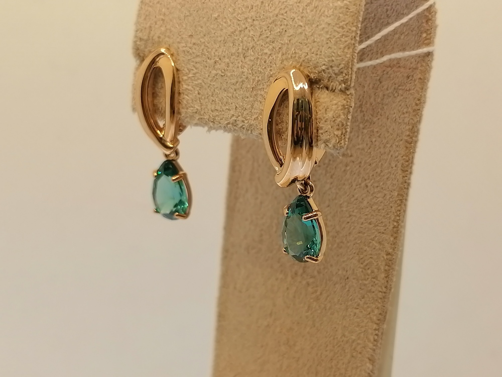 СЕРЬГИ С КАМНЕМ (Au 585)