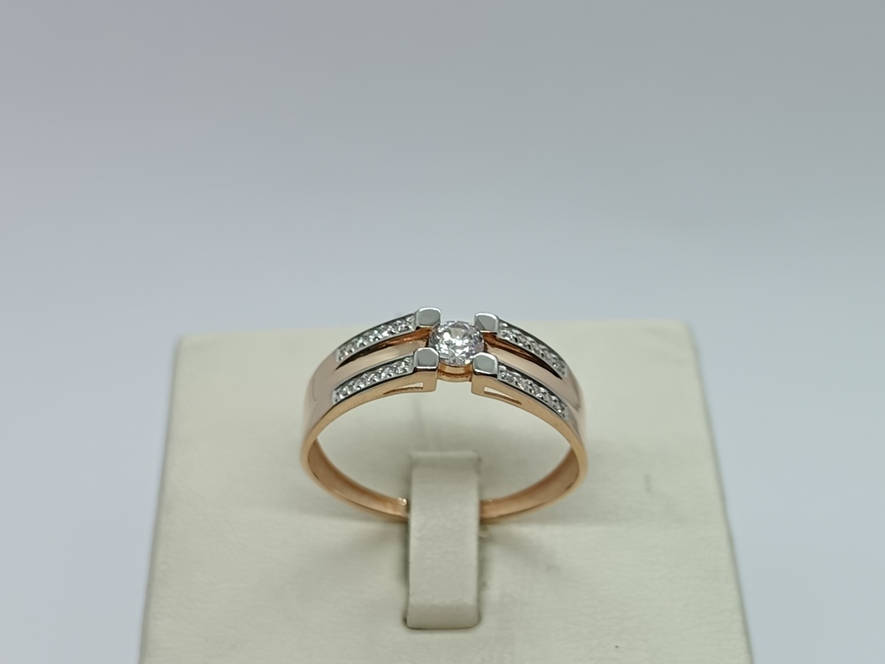 КОЛЬЦО С КАМНЯМИ (Au 585)