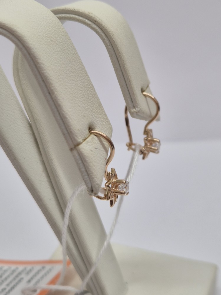 СКМ585 СЕРЬГИ С КАМНЕМ (Au 585)