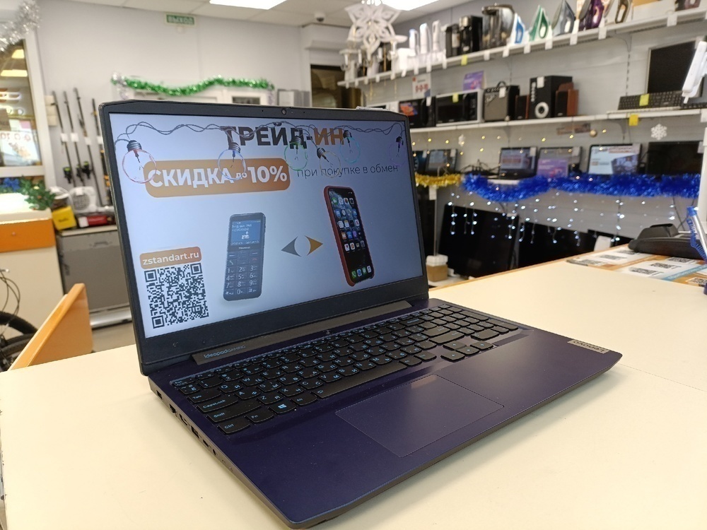Ноутбук Lenovo IdeaPad Gaming 3 15ARH05; Ryzen 5 4600H, GeForce GTX 1650, 8 Гб, 512 GB, Нет