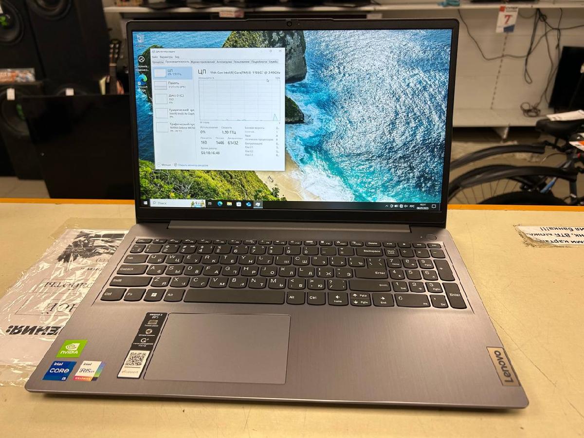 Ноутбук Lenovo 15 itl 06; Core i5-1135G7, GeForce MX350, 8 Гб, 240 Гб, Нет