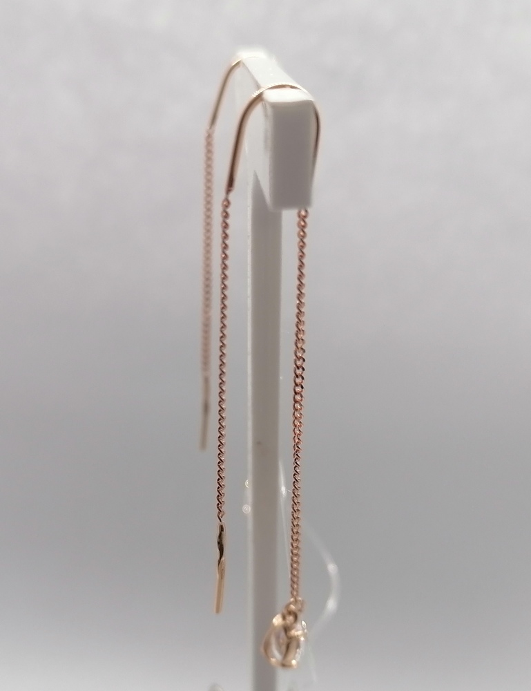 СЕРЬГИ ПРОДЕВКИ с камнем (Au 585)