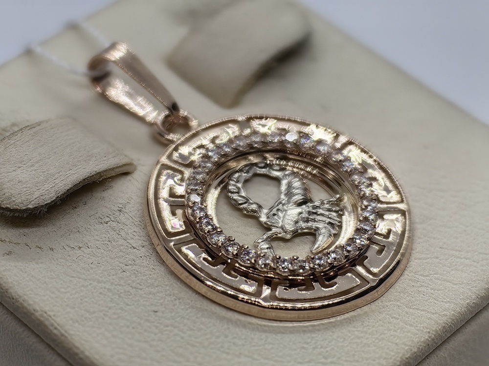 КрСВП/скр/Ф ПОДВЕСКА ЗНАК ЗОДИАКА СКОРПИОН (Au 585)