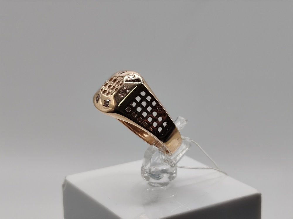 КОЛЬЦО ПЕЧАТКА с камнями (Au 585)