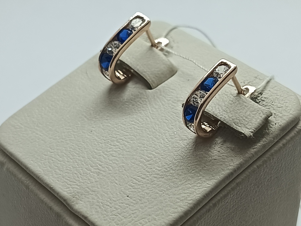 СКМИ585 СЕРЬГИ С КАМНЯМИ (Au 585)