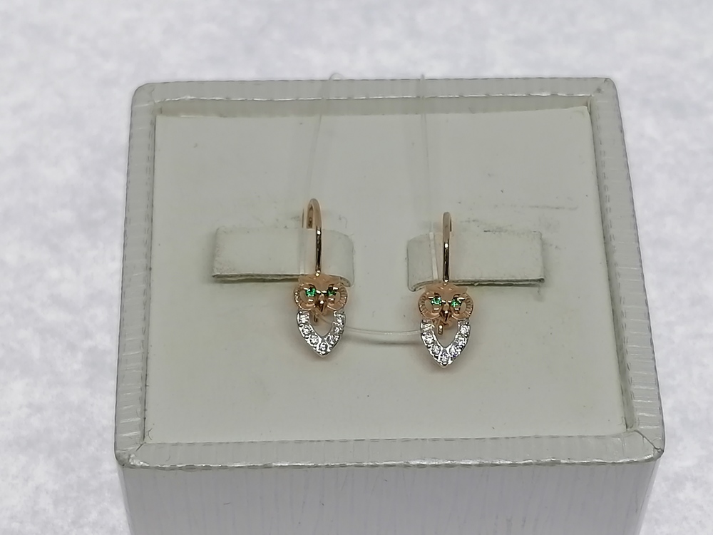 51-120-00781-1 СЕРЬГИ ПЕТЕЛЬКА с камнями (Au 585)